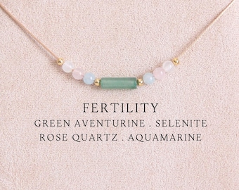 Fertility necklace Healing custom crystals jewelry Personalized gift for her Expecting mom to be Pregnancy support Infertility help IVF