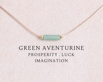Collana minimalista in avventurina verde Gioielli in vero cristallo impermeabile Regalo personalizzato Ricchezza Prosperità Successo professionale Pietra del Toro e dei Gemelli