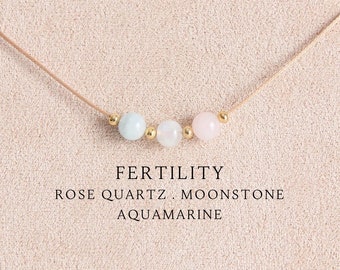 Collier de fertilité Collier de guérison par les cristaux Future maman Collier de pierres précieuses personnalisé pour femme Cadeaux personnalisés Soutien de la grossesse