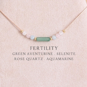 Fertility necklace Healing custom crystals jewelry Personalized gift for her Expecting mom to be Pregnancy support Infertility help IVF