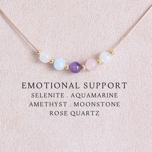 Emotionale Unterstützung Halskette Angst Relief Anti Stress Heilung Kristall Halskette Selbstfürsorge Beruhigende Edelsteine Überwindung Trauer Schlaf Unterstützung