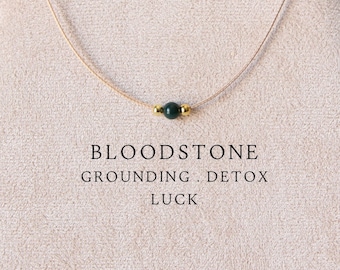 Bloodstone necklace March birthstone necklace for daughter Bloodstone jewelry Crystal necklace