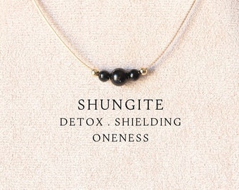 Natuurlijke shungietkralenketting voor vrouwen Handgemaakte kristallen sieraden
