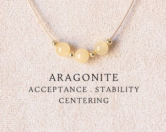 Everyday aragonite beaded necklace for women Handmade crystal jewelry