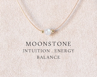 Rainbow moonstone necklace NAtural crystal Custom waterproof gemstone jewelry June birthstone Cancer zodiac gift Self love Balance Harmony