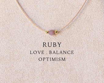 Custom ruby necklace Ruby jewelry July birthstone Crystal jewelry Boho necklace Ruby jewelry Gemstone necklace 21st birthday gift for her