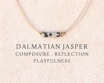 Aesthetic dalmatian jasper necklace for women Crystal jewelry