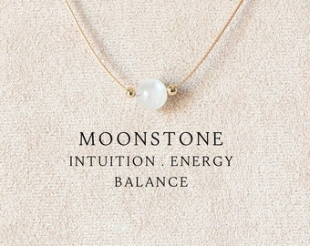 8mm Genuine moonstone bead necklace for women handmade Moonstone necklace Moonstone jewelry