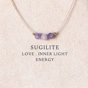 6mm Faceted sugilite beaded necklace