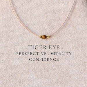 Faceted tiger eye necklace Delicate crystal necklace Custom necklace Protection necklace Tiger eye jewelry Leo zodiac gifts