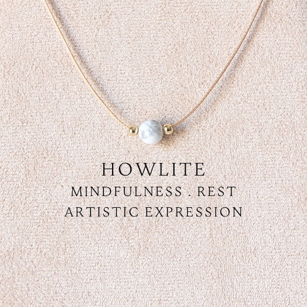 Aesthetic personalized howlite necklace for women