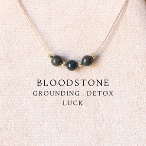 6mm bloodstone beaded necklace for women Crystal jewelry