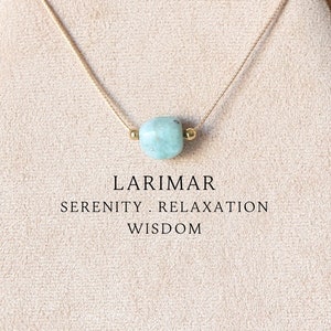 Blue larimar stone necklace Larimar jewelry