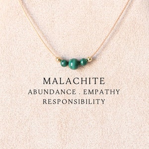 Natural malachite beaded necklace for women