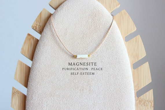 Magnesite necklace Indie jewelry Handmade crystal necklace Simple summer  jewelry Crystal custom necklace Personalized gifts