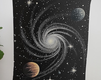 Galactic Spiral Galaxy Throw Blanket: Space Astronomy Art