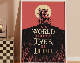 Lilith Goddess Poster: Feminist Gothic Room Decor