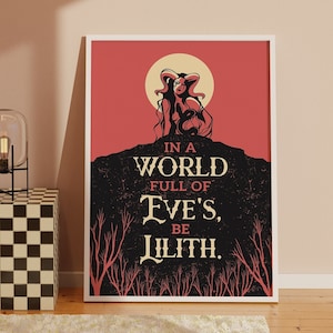 Lilith Goddess Poster: Feminist Gothic Room Decor