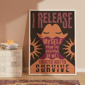 Unleashed Self: Motivational Print and Positive Energy Poster for Hippie Wall Art and Spiritual Room Decor