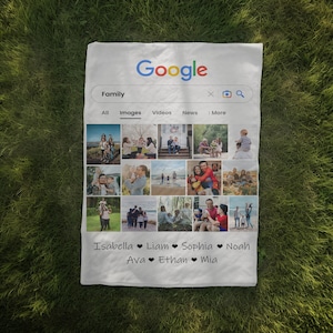 Custom Photo Collage Woven Blanket: Personalized Family Keepsake