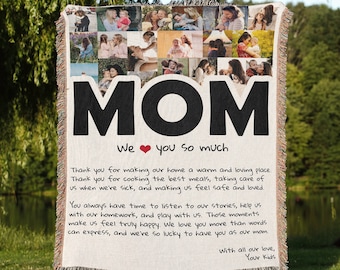 Photo Collage Blanket: Personalized Love Letter Gift for Mom