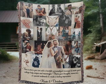 Manta personalizada con collage de fotos: Manta para guardar recuerdos familiares