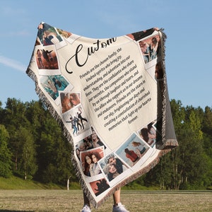 Custom Photo Collage Blanket: Family & Friends Keepsake Gift
