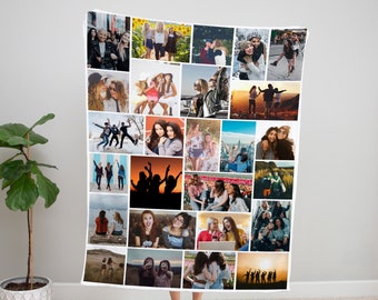 Manta personalizada con collage de fotos: Regalo familiar a medida