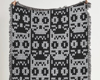 Geweven deken Black Cat: Cottagecore Tapestry
