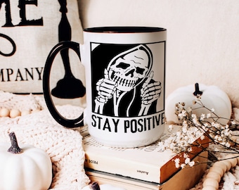 Amiable Reaper Coffee Mug: 15oz Witchy Goth Kitchen Decor