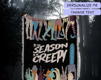 Personalisierte Spooky Saison Gewebte Decke: Retro Halloween Dekor