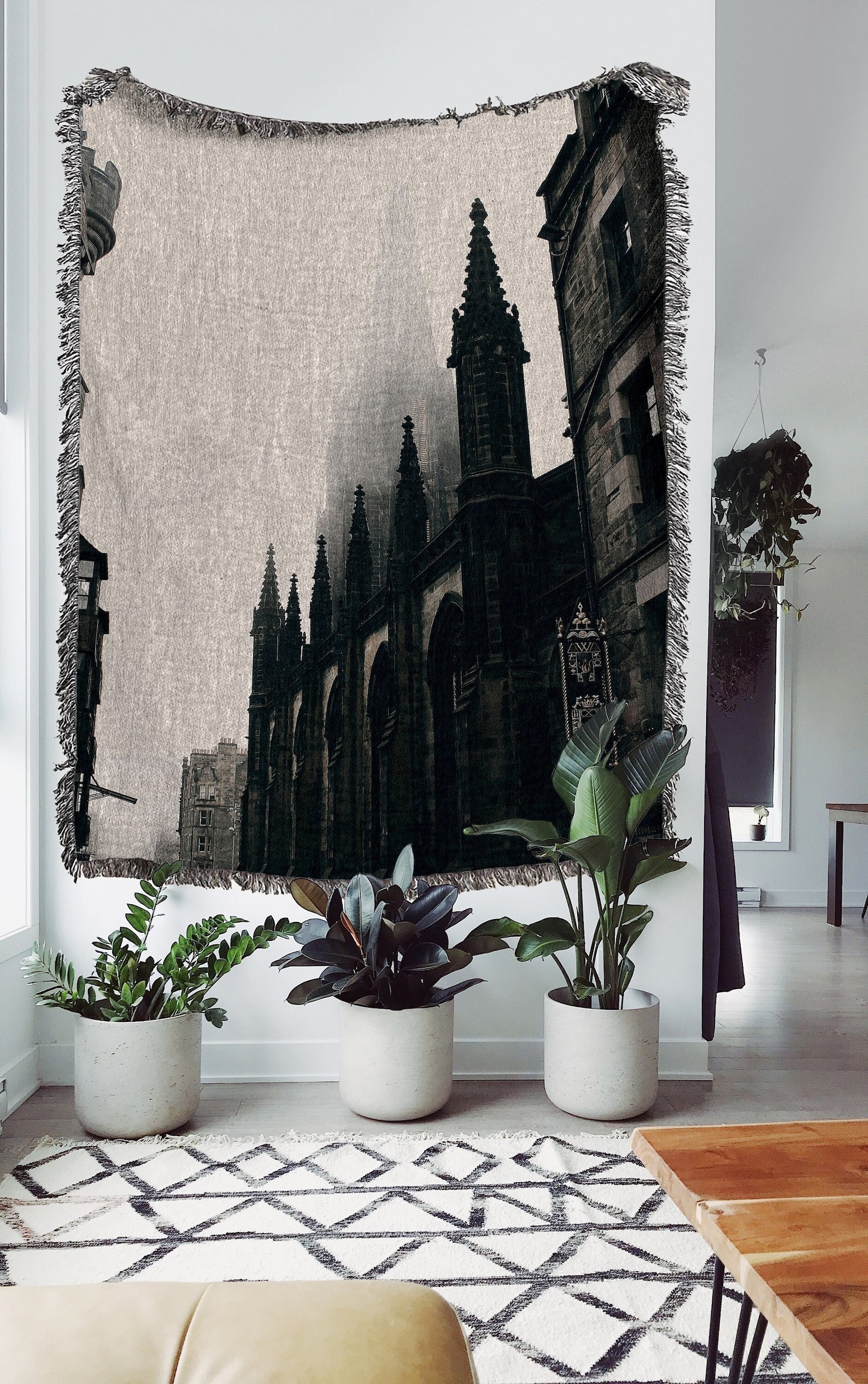 Streets of Edinburgh Woven Throw Blanket Victorian Gothic Etsy