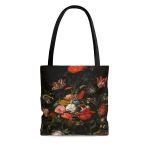 Victorian Floral Tote Bag: Vintage Art Shoulder Bag