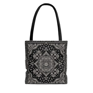 Paisley Bandana Pattern Tote Bag: Indie Shoulder Bag and Black All