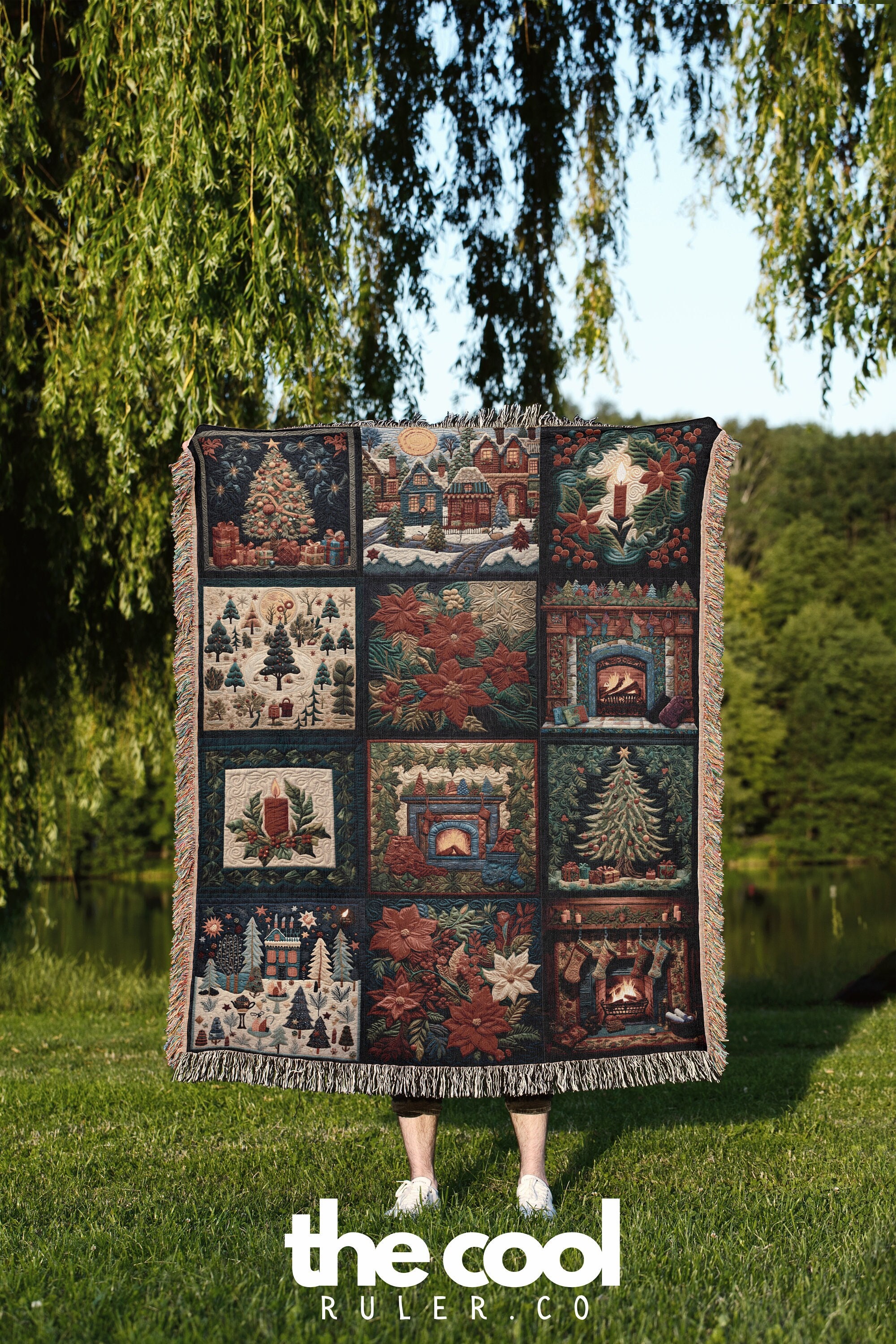 パッチワーク タペストリー (暖炉のあるハウス) ハウスのパッチワーク