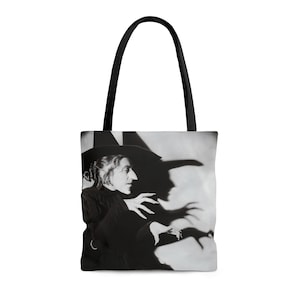 Wicked Witch of the West Tote: Fine Art Print Tote and Vintage Wizard of Oz Reusable Bag for Witchcraft Aesthetic and Vintage Accessories