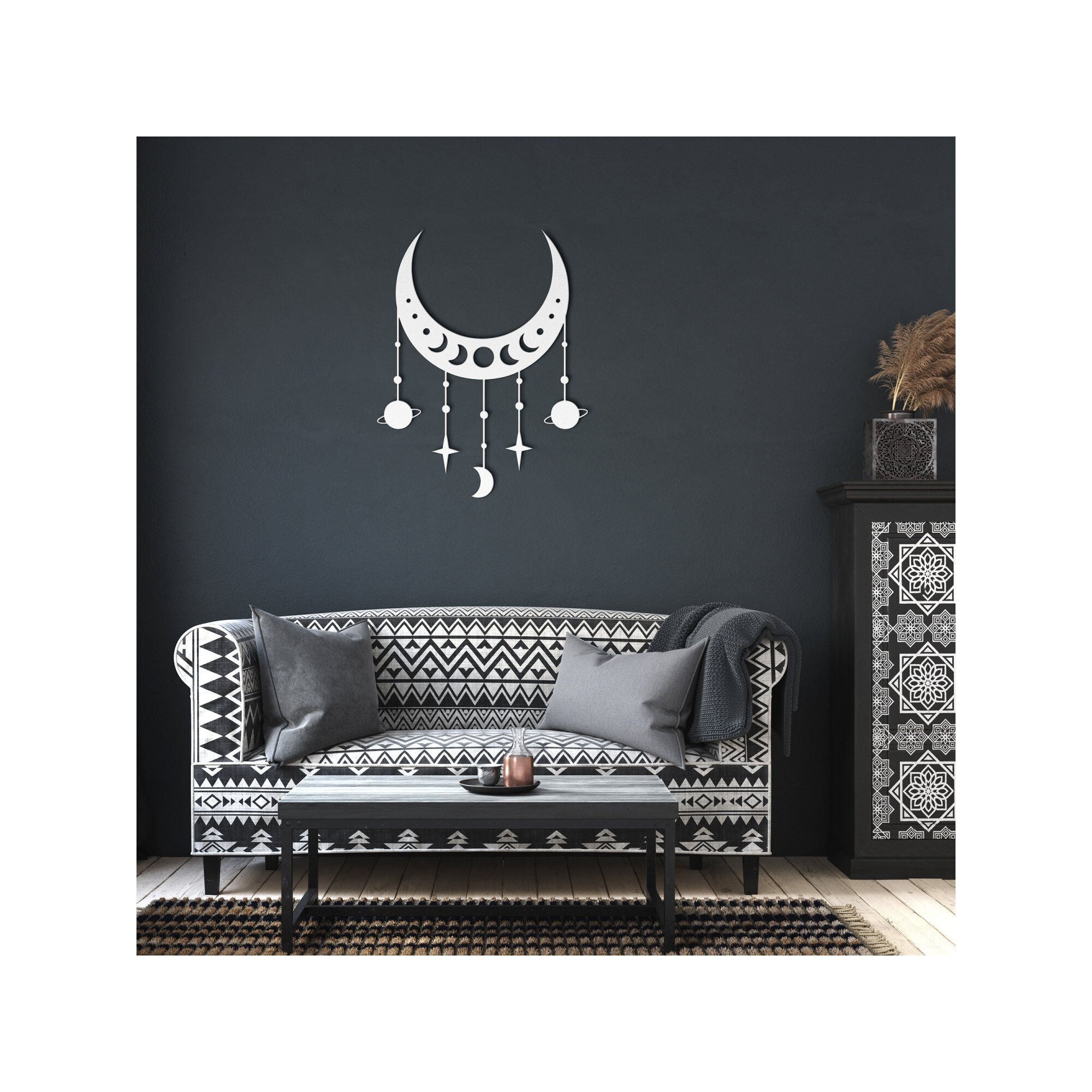 Sun & Moon Metal Wall Art Zen Indie Room Decor