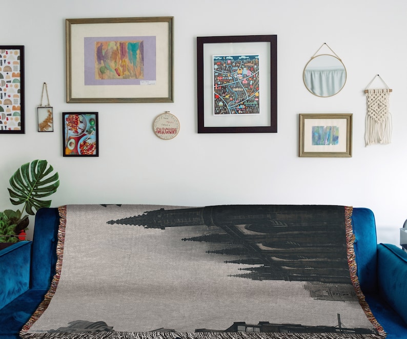 Streets of Edinburgh Woven Throw Blanket Victorian Gothic Etsy