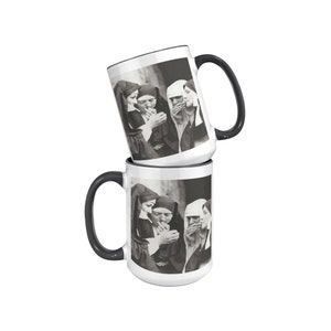 Nuns Smoking Cigarettes Large Coffee Mug: 15oz Handmade Vintage Ceramic Mug; Perfect as Grunge Decor and Indie Kitchen Aesthetic, Goth Mug image 3