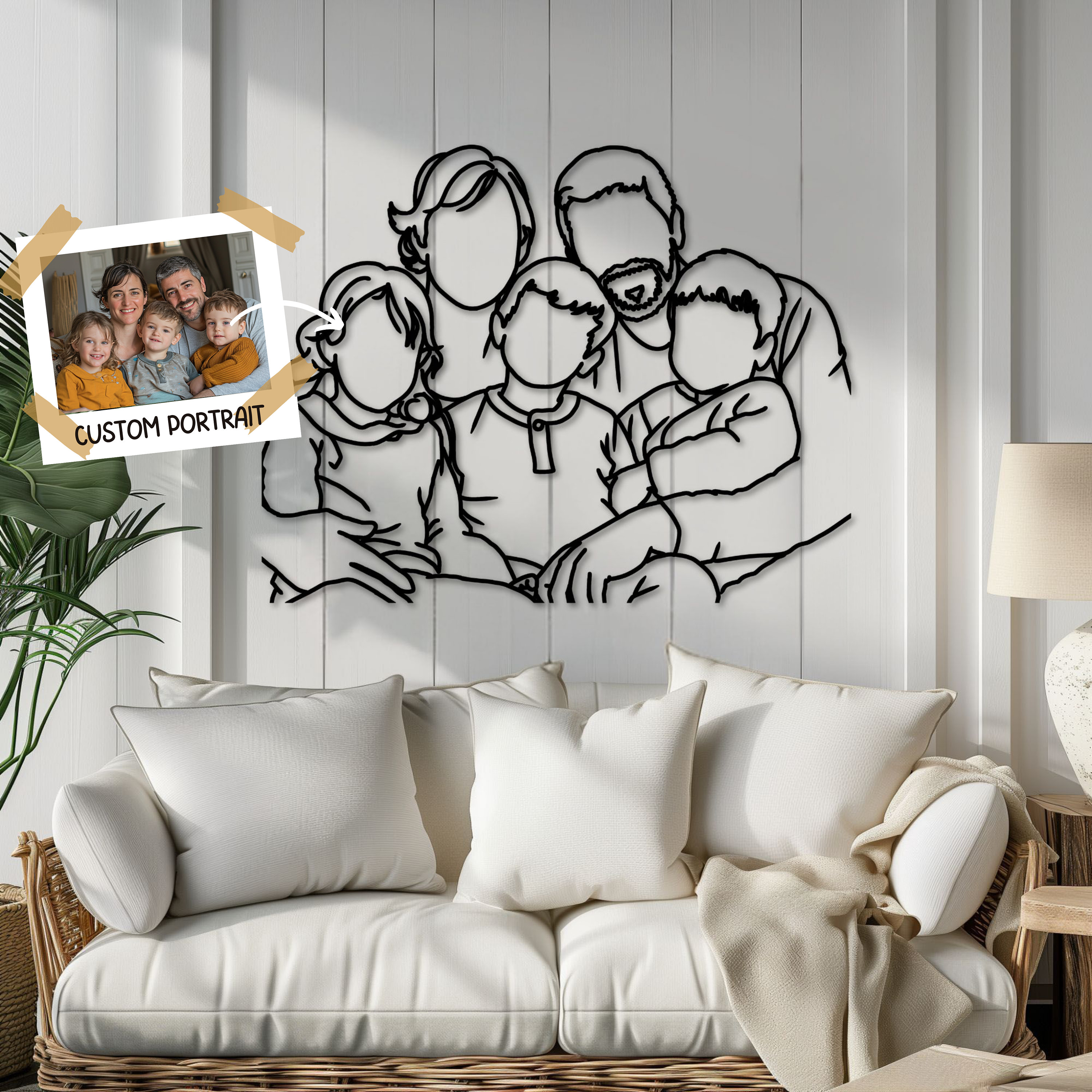 Custom Metal Family Portrait: Faceless Silhouette Wall Art