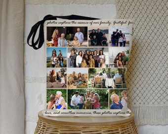 Custom Photo Collage Tote Bag: Personalized Canvas Shopping Bag