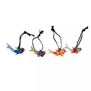 4 Pc Original Old Vintage Multi-Color Glass Fish Rare Christmas Ornament Germany