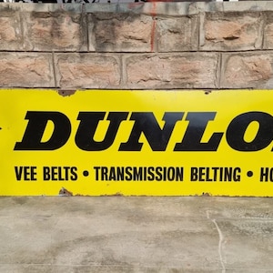 1930&#39;s Old Antique Vintage Rare Dunlop Adv. Embossed Porcelain Enamel Sign Board , Collectible