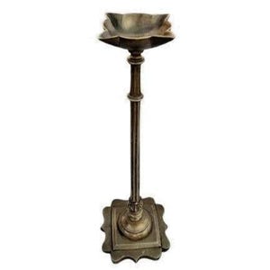 Vintage Old Antique Heavy Brass Rare Oil Lamp / Diya / Candle Stand Collectible