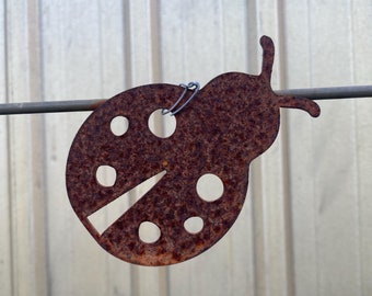 Ladybug  - Rusty Metal Garden Art - Outdoor Wall Decoration - Porch Decoration - Gift for Gardener - Housewarming Gift