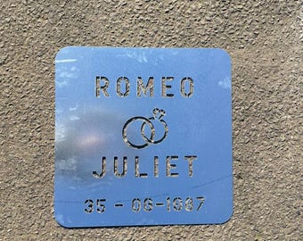 Custom Wedding Stencil – Personalized Anniversary Sign