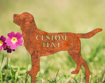 Custom Text Labrador Garden Stake – Corten Steel Pet Memorial