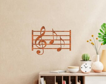 Corten Steel Music Note Wall Art – Rustic Garden Decor