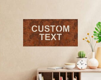Custom Sign - Rustic Corten Steel - Personalised Gift Idea - House Number or Address Sign - 3 Size Options - Farm Name - Business Sign