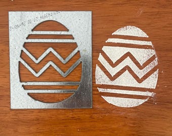 Metal Easter Egg Stencil - Bunny Feet Prints, Decorating